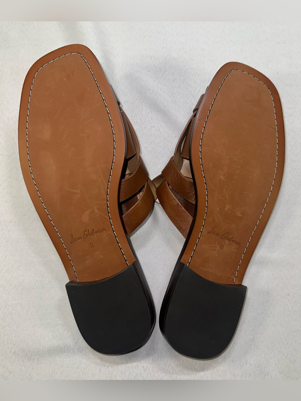 Sam Edelman Dina Woven Size 11 Fisherman Slides Brown Leather Sandals Women's 42 - Picture 6 of 8